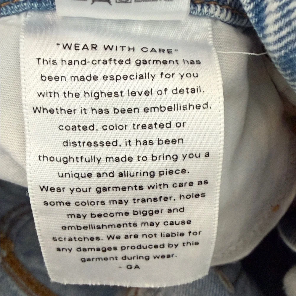 GOOD AMERICAN Women's Light Blue Distressed Wide Leg Jeans size 00/24 - Picture 12 of 14